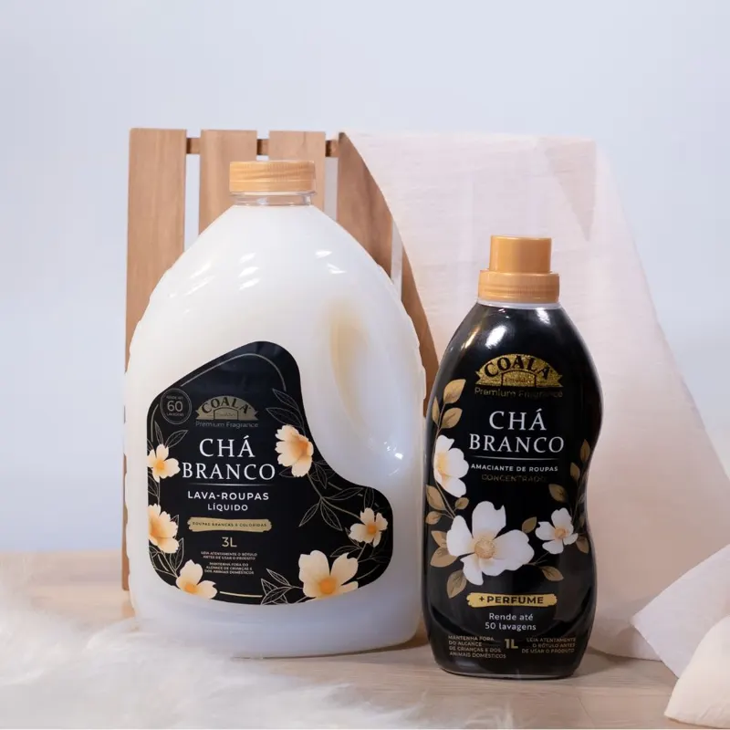 Lava-roupas Coala Chá Branco 3 litros e amaciante concentrado 1 litro